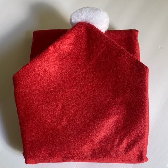 2 Chair Seat Cover Santa Claus Hat Red Pom Pom Christmas Xmas Party Decor NEW - Picture 10 of 10